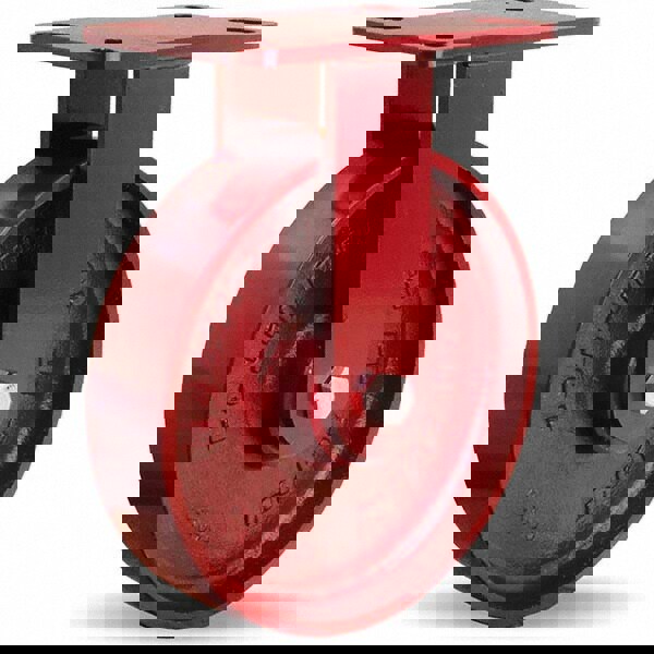 Rigid Top Plate Caster: Cast Iron, 8